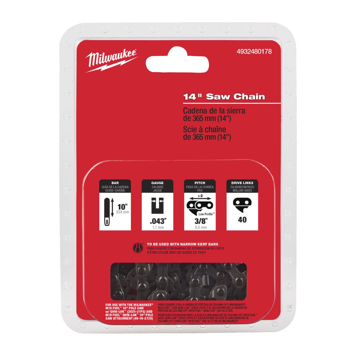 Saw Chain Top Handle 325LP X 356 X 1.1