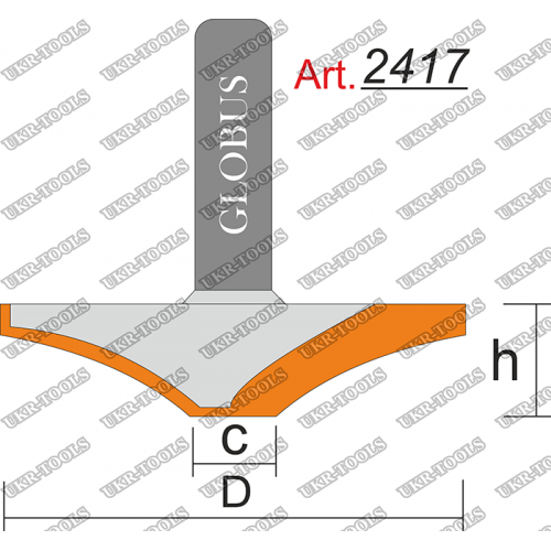Фреза ГЛОБУС 2417 фигирейная горизонтальная C10 D40 h7 d8