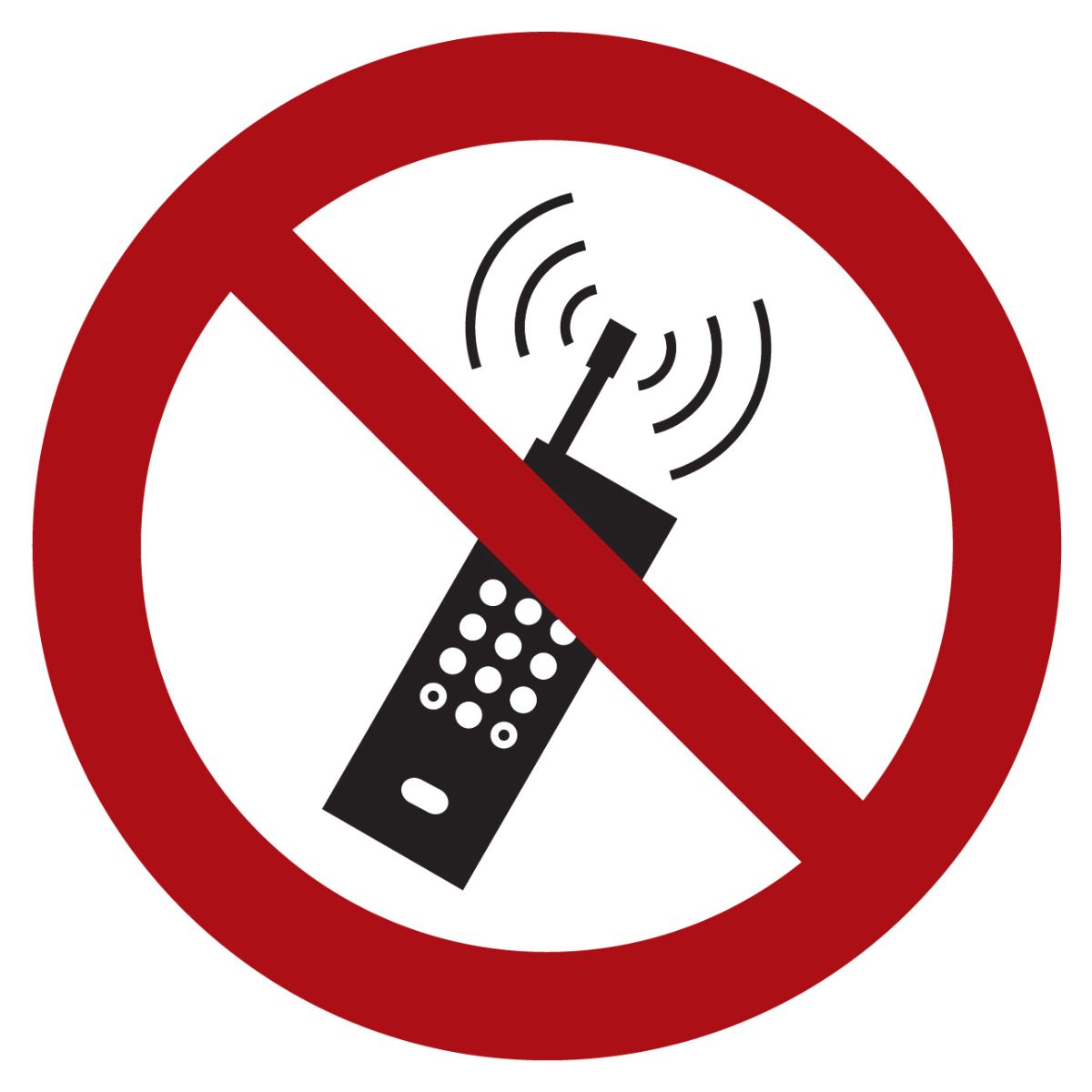 Verbotszeichen Eingeschaltete Mobilfunktelefone verboten, Typ: 01200