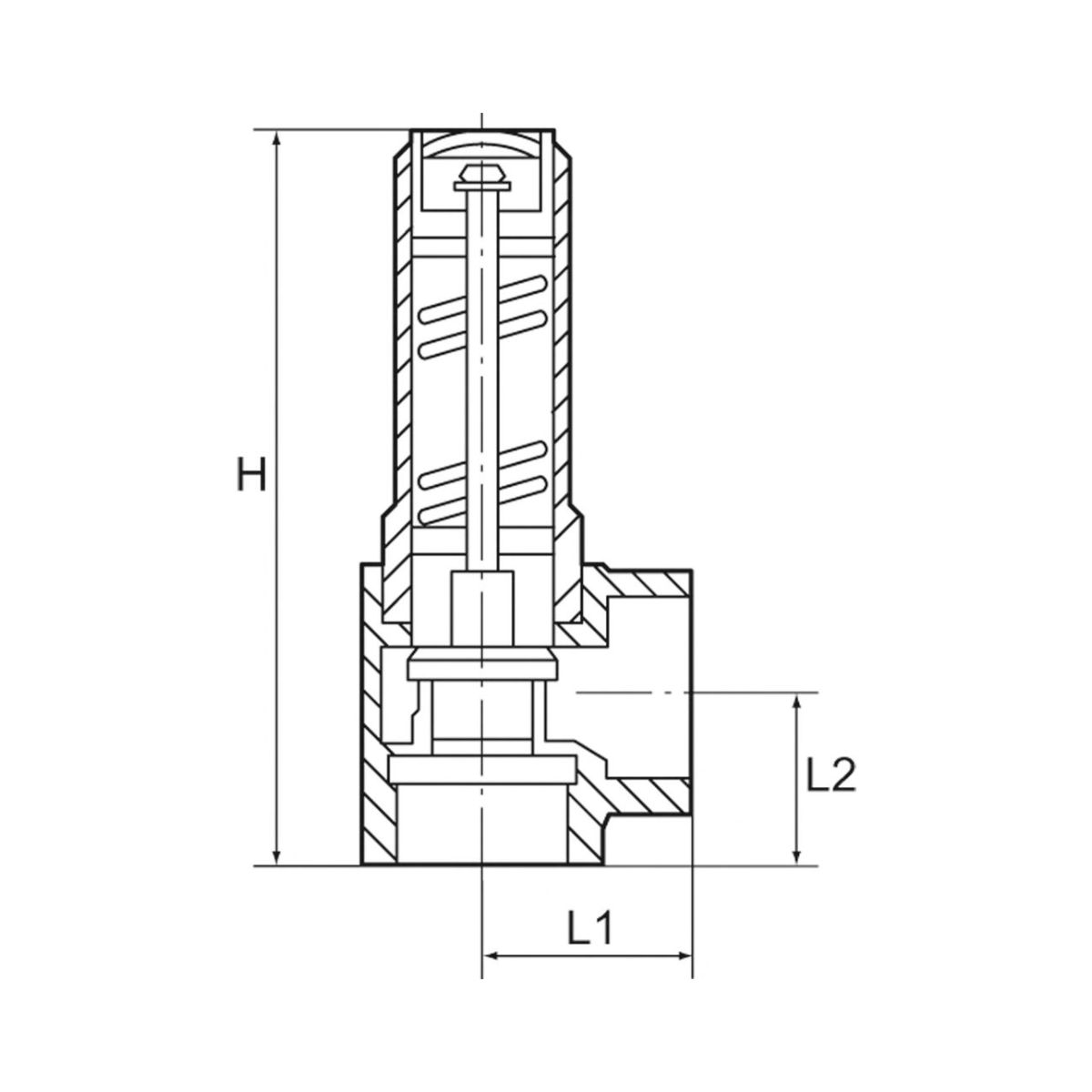 Eck-Sicherheitsventil, Sattdampf, G 1 1/2, Ansprechdruck 1 bar
