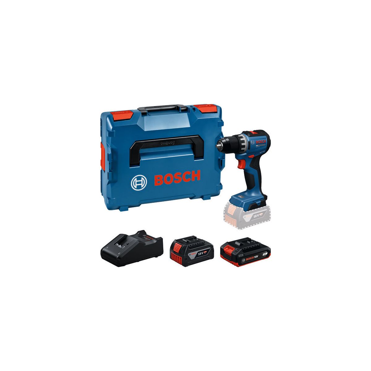 Akku-Bohrschrauber GSR18V-52, 1 x GBA 18V 4.0Ah, 1 x GBA 18V 2.0Ah in L-BOXX