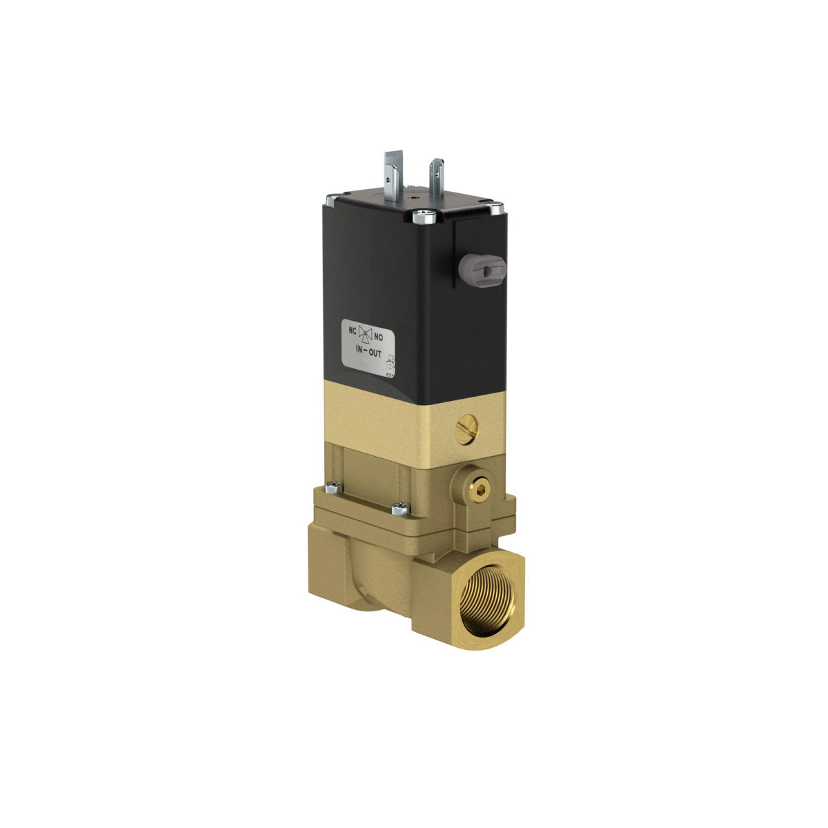2/2-Wege-Magnetventil, NC, Messing, G 1 1/2, DN 40, PN 0, 2-10, FKM, vorge. 24V DC
