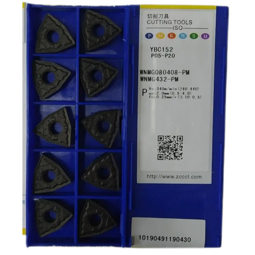 Пластини ZCC-CT WNMG080408-PM YBC152 токарні двосторонні