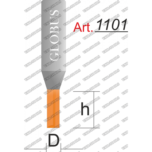 Фреза ГЛОБУС 1101 пазовая прямая z1 D1.5 h5 d8