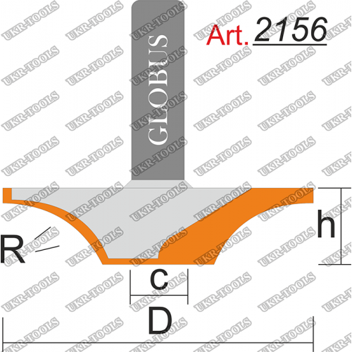 Фреза ГЛОБУС 2156 пазовая фасонная R8 D28 h8 d8