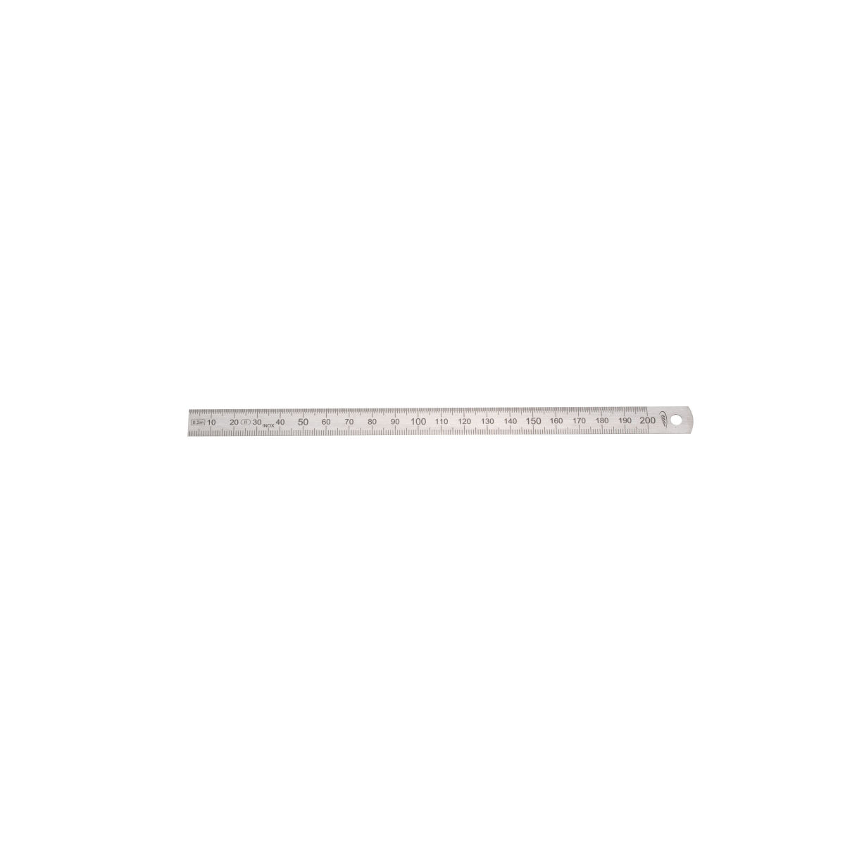 Biegsamer Stahlmaßstab RCr. Tlg:B 200 x 13 x 0,5 mm