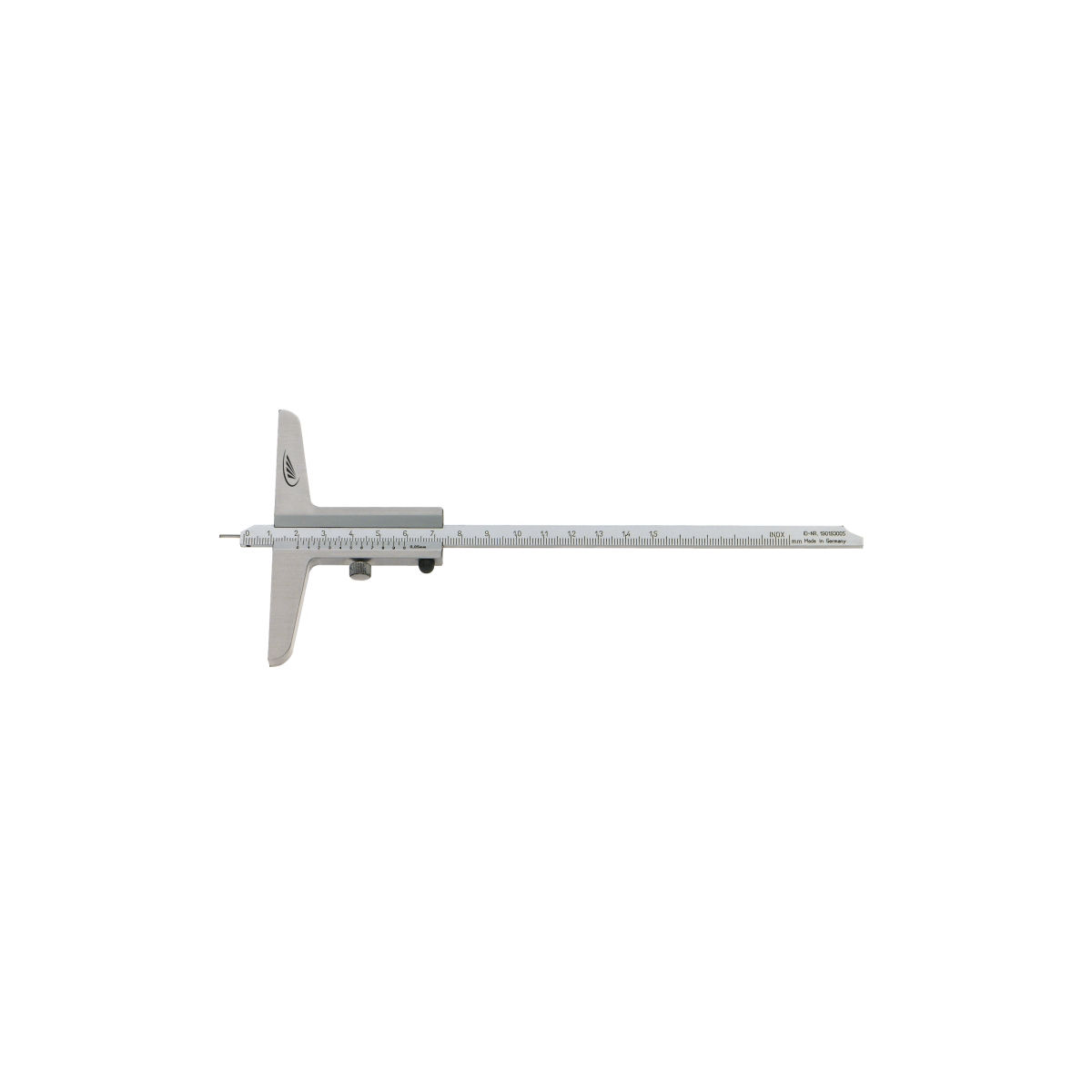Tiefenm. m.auswb.Messstift RCr. 1/20 8x3 150 x 100 mm