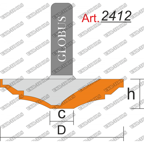 Фреза ГЛОБУС 2412 фигирейная горизонтальная C10 D50 h8 d8