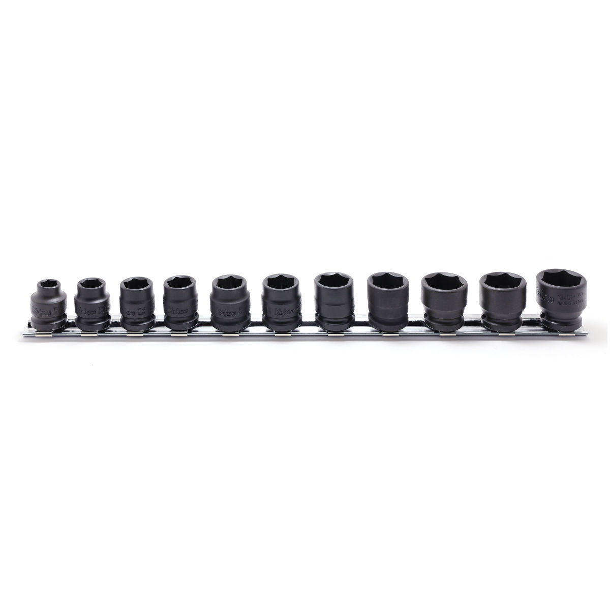 3/8″ Impact Steckschlüssel, extra kurz, 11teiliger Satz auf Halteschiene