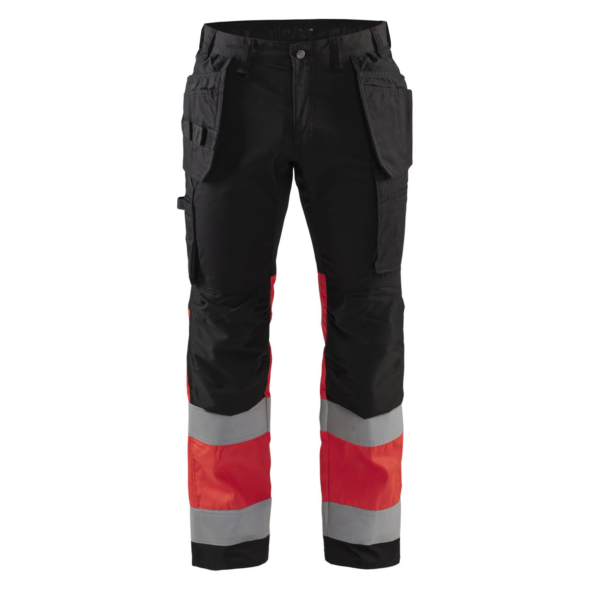 High Vis Arbeitshose mit Stretch Schwarz/High Vis Rot C60, high vis rot / schwarz