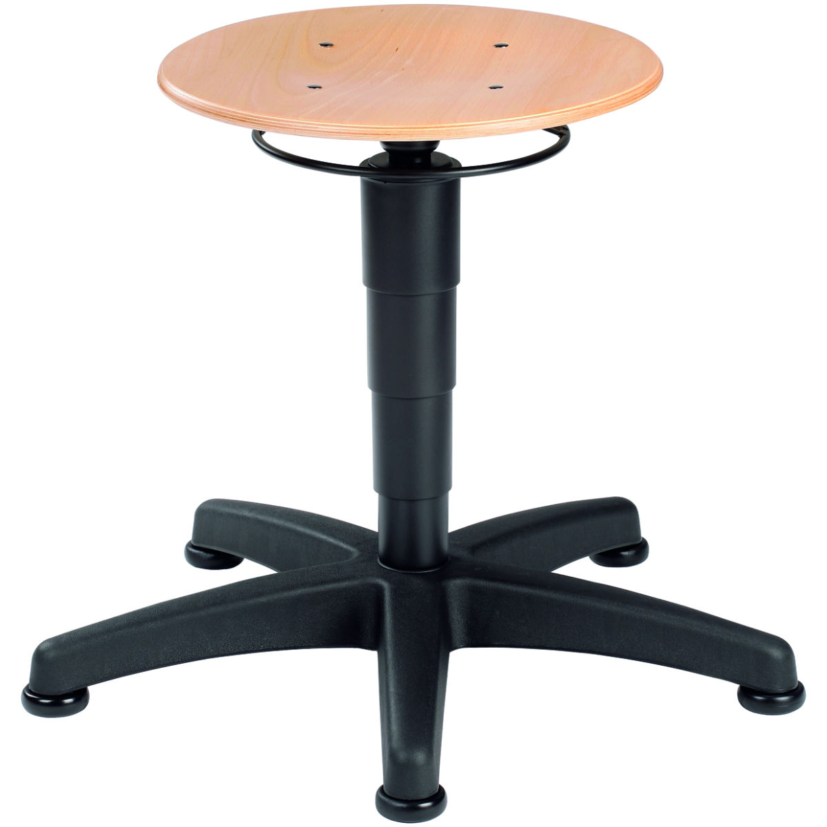 Drehhocker, Holz, mit Gleiter