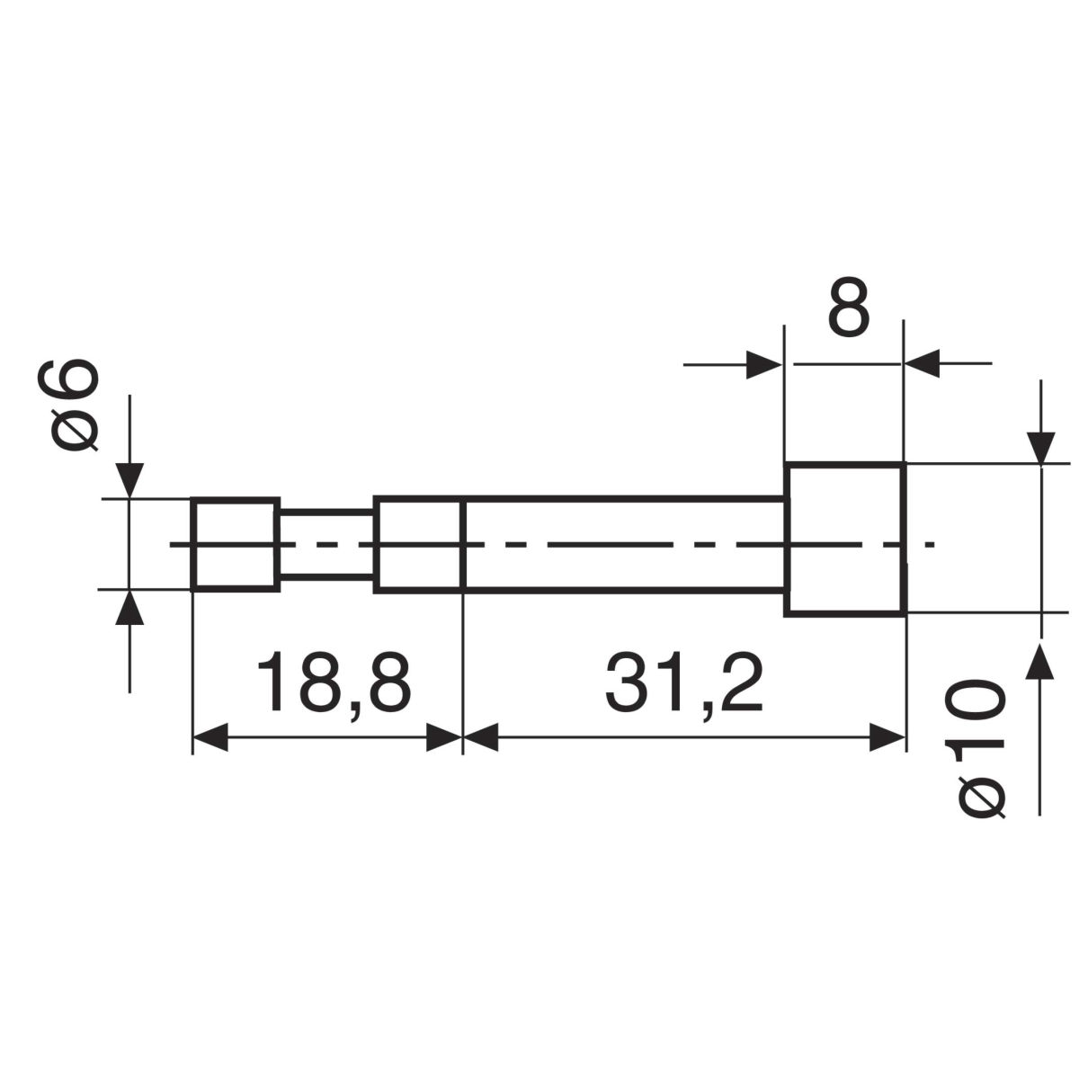 Zylindermesseinsatz, Durchmesser: 10mm