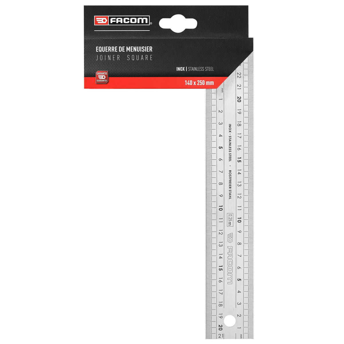 Edelstahl-Schreinerwinkel 250 x 140 mm
