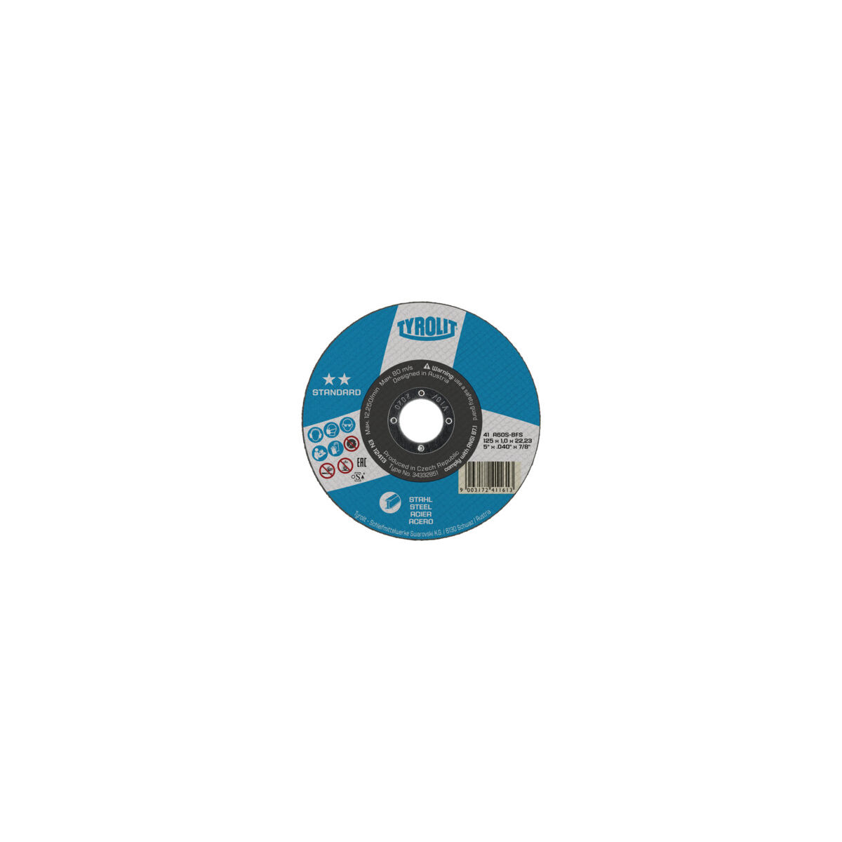 Tyrolit Trennscheibe gerade 125x2,5x22,23 mm A30 STANDARD Stahl