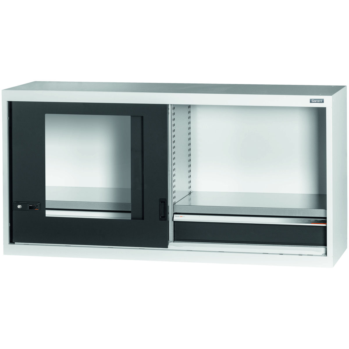 Aufsatzschrank mit Schublade, Sichtfenster-Schiebetüren, 26×14G, Höhe: 750mm
