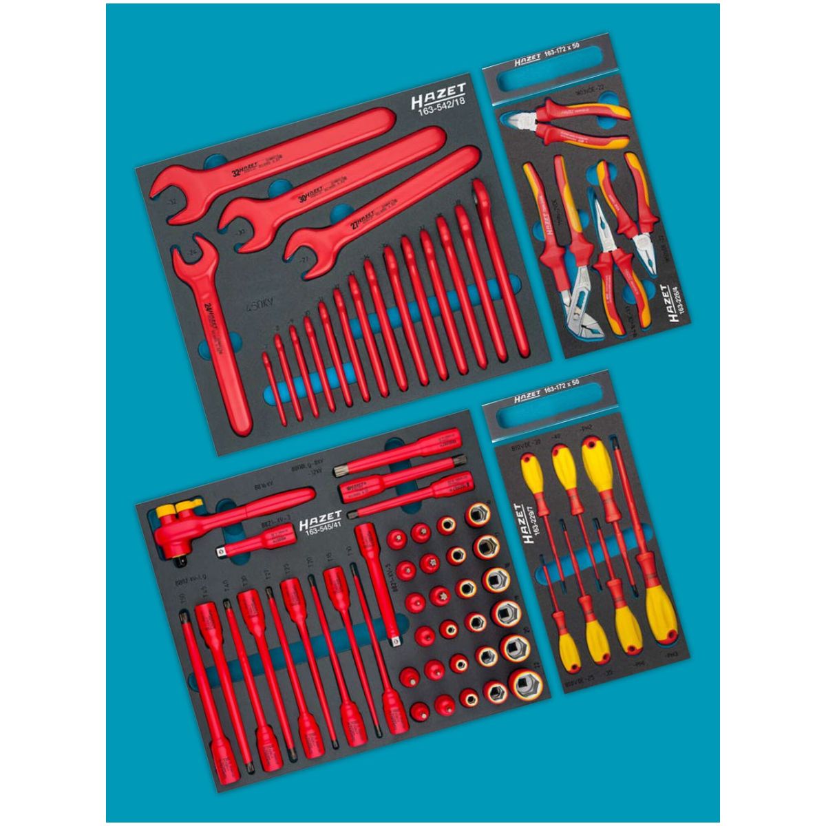 Werkzeug Sortiment ∙ schutzisoliert ∙ 70-teilig ∙ 0,4 x 2,5 – 0,8 x 4 ∙ PH1 – PH3 ∙ 6 – 32 ∙ T10 – T50