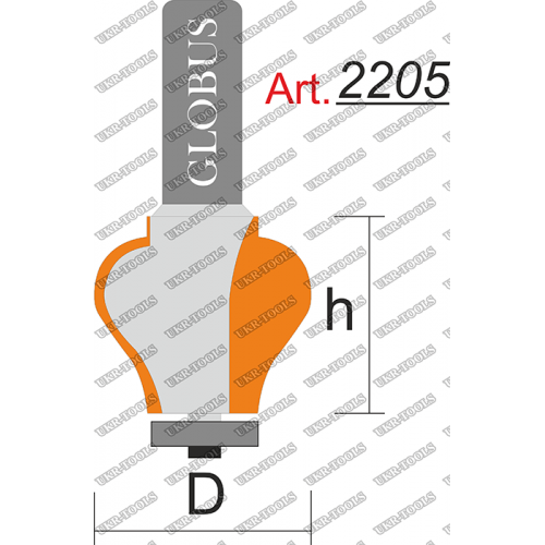 Фреза ГЛОБУС 2205 кромочная фигурная D30 h35 d8