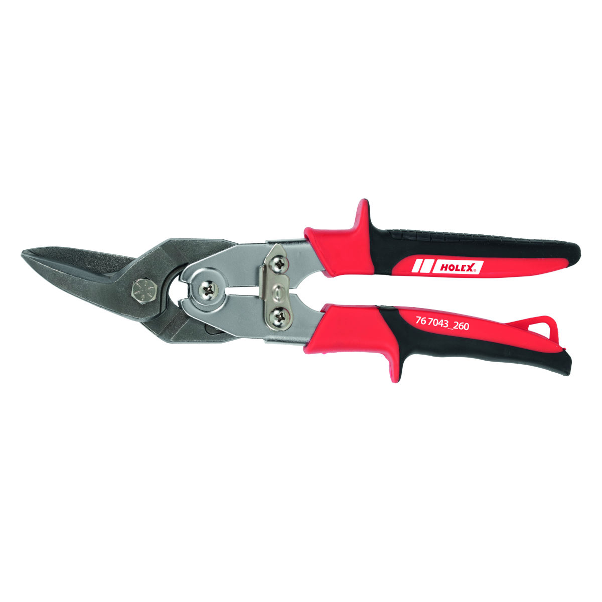 Figuren-Blechschere mit 2-Komponenten-Griff, links schneidend, ganze Länge: 260mm