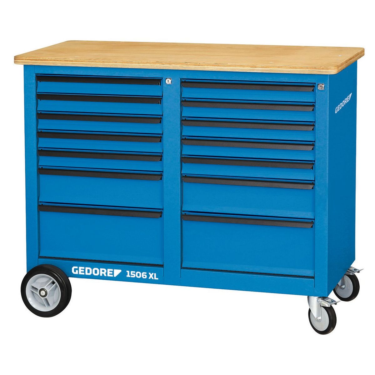 Rollwerkbank 1,25 m breit mit 2x 7 Schubladen