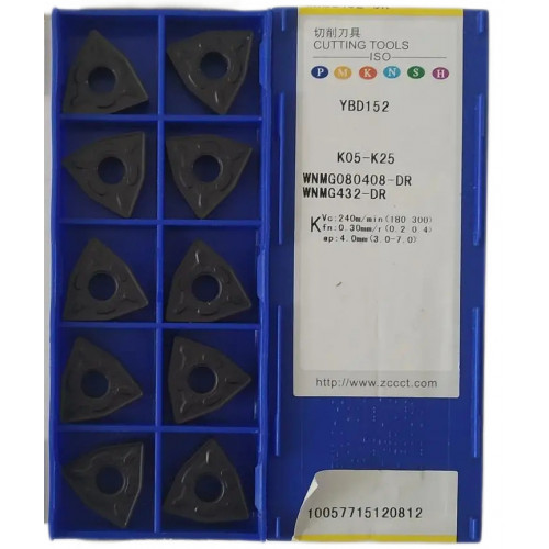 Пластини ZCC-CT WNMG080408-DR YBD152 токарні двосторонні твердосплавні