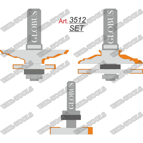 Фреза ГЛОБУС 3512 Set комбинированная рамочная D60 d12 h24