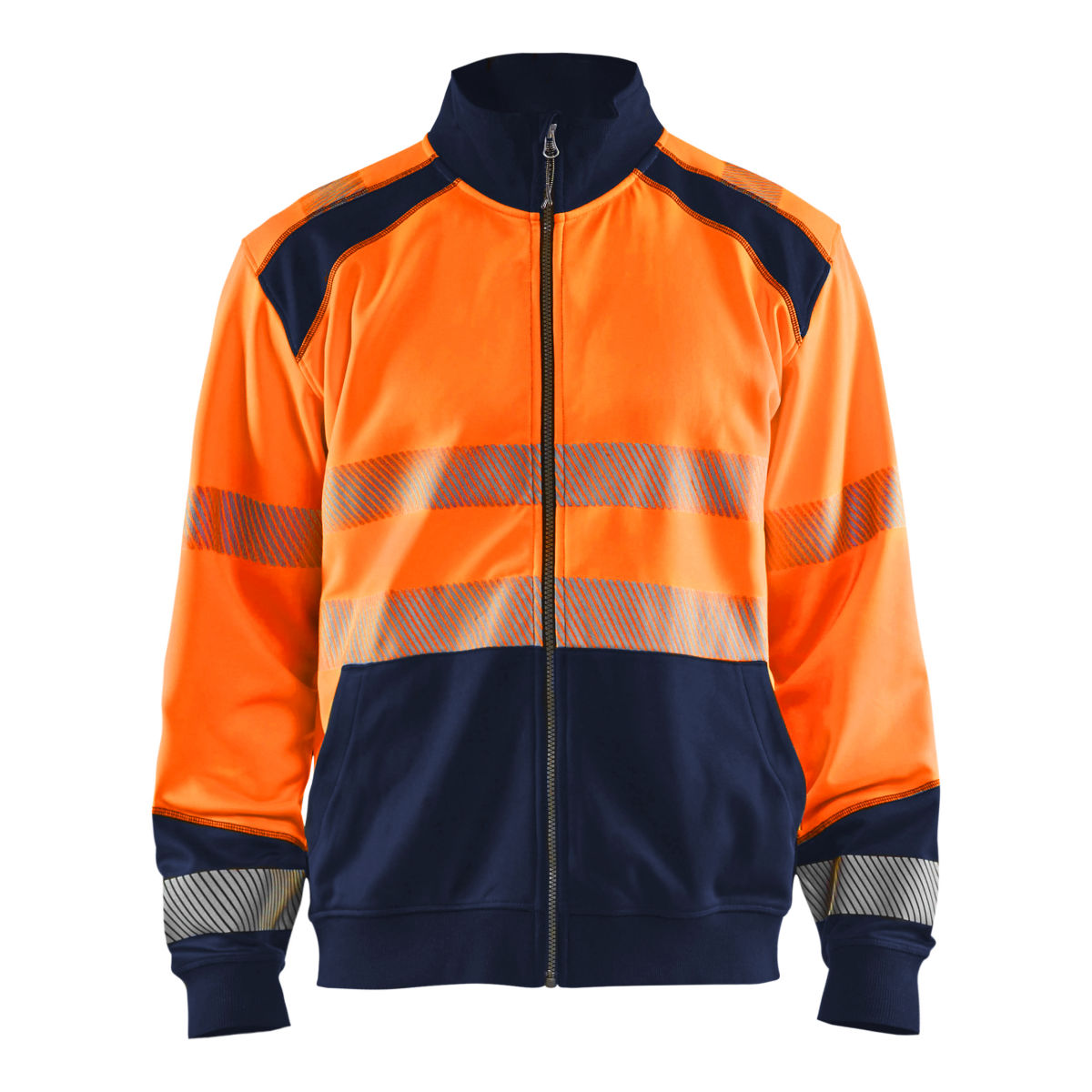 High Vis Sweatshirt mit Reißverschluss High Vis Orange/Marineblau XXL, high vis orange / marineblau