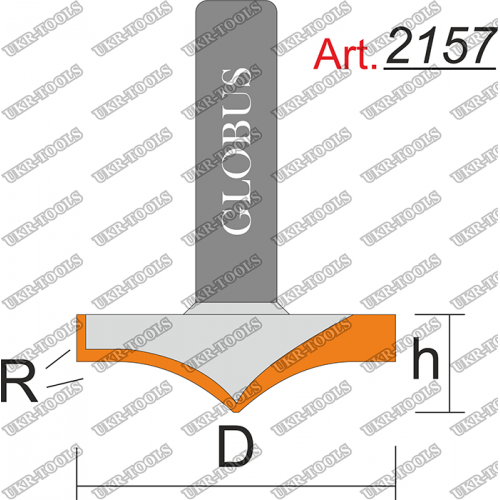 Фреза ГЛОБУС 2157 пазовая фасонная R20 D34 h12 d8