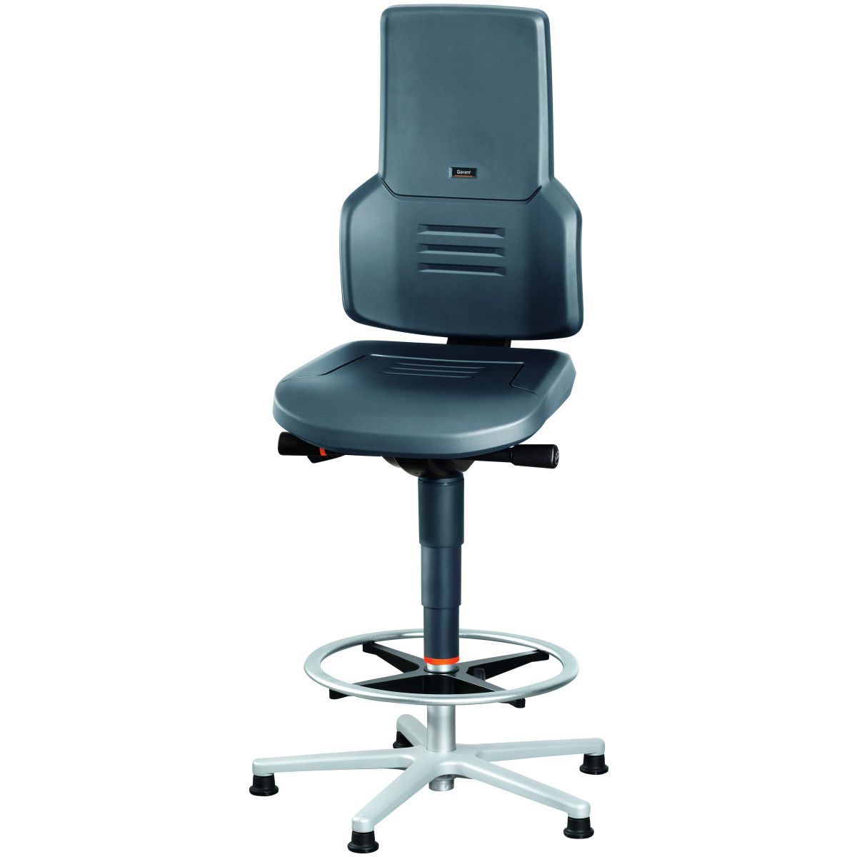 Arbeitsdrehstuhl, Integral-Schaum, mit Gleiter und Fußring, hoch