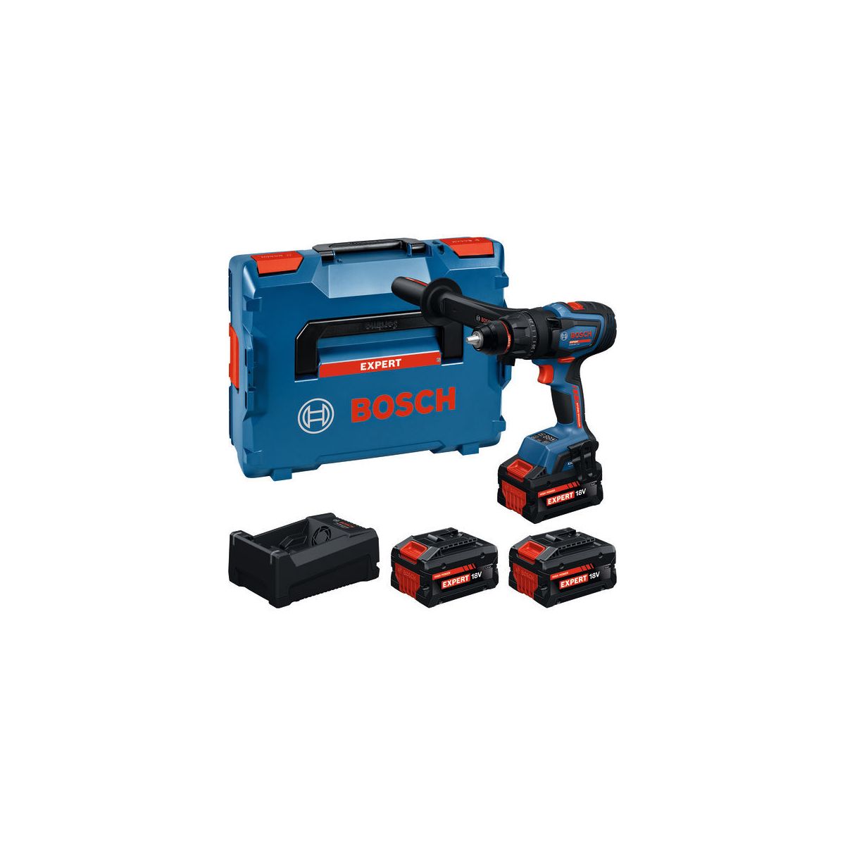 Akku-Schlagbohrschrauber EXSB18V-150, 1x EXBA18V-55, 2x EXBA18V-80, L-BOXX 136