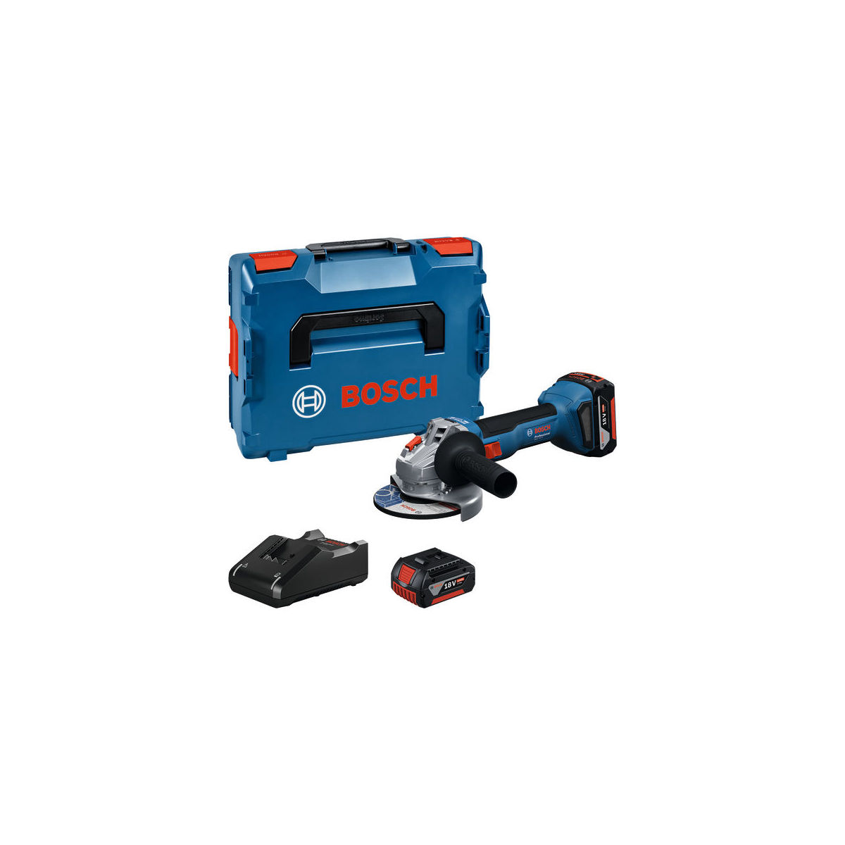 Akku-Winkelschleifer GWS 18V-8, 2 x Akku GBA 18V 5.0Ah, L-BOXX 136
