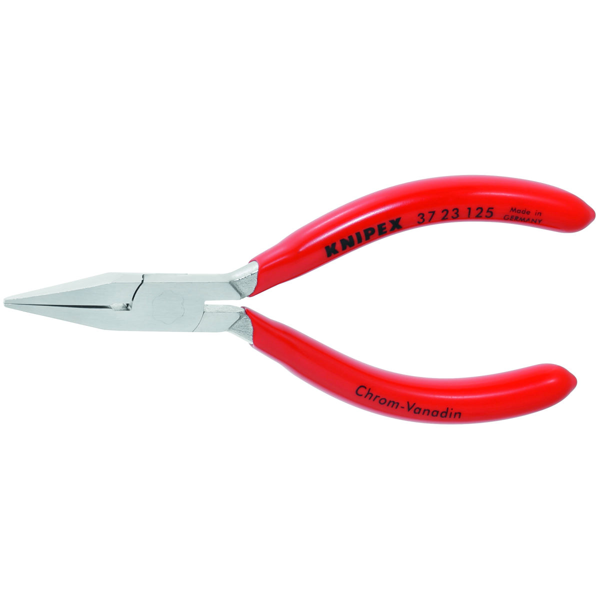 Feinmechanikerzange verchromt flach-spitz, ganze Länge: 125mm
