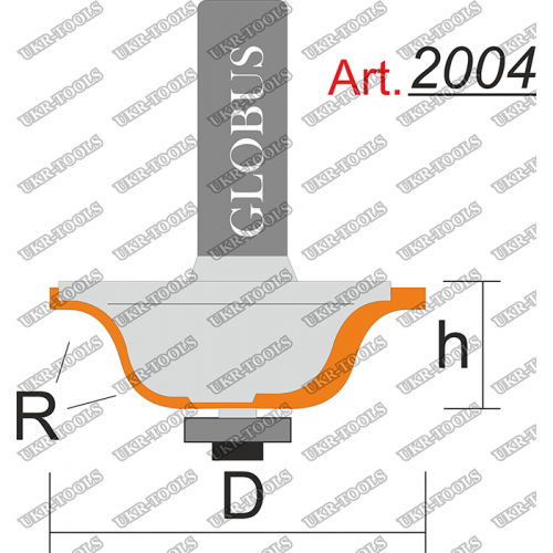 Фреза ГЛОБУС 2004 кромочная калевочная R4 D30 h12 d8