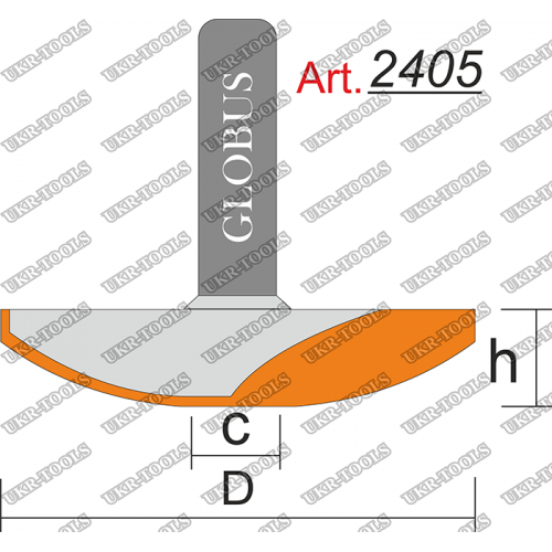 Фреза ГЛОБУС 2405 фигирейная горизонтальная C15 D50 h11 d8