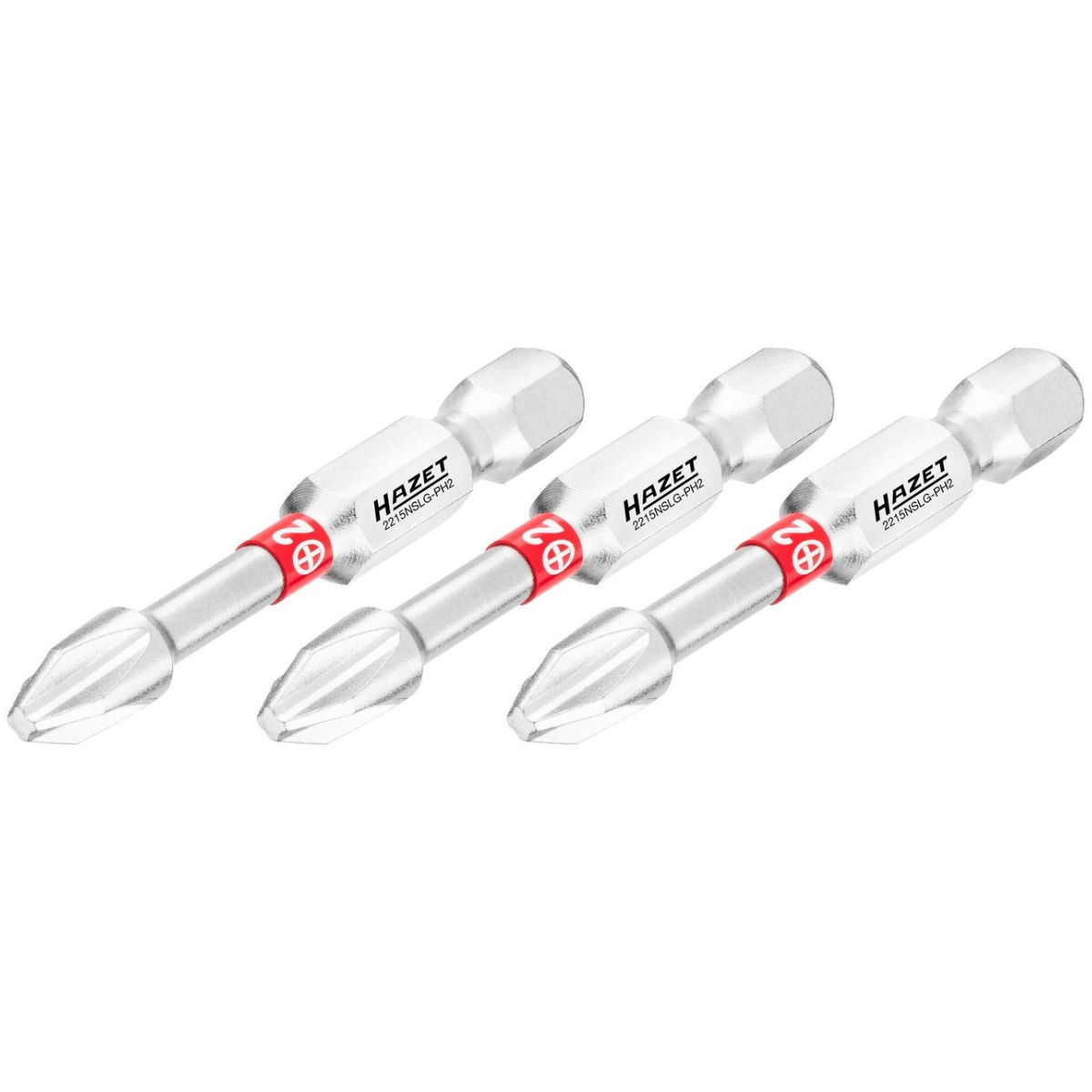 Bit ∙ 1/4 Zoll (6,3 mm) Sechskant massiv ∙ Kreuzschlitz Profil PH ∙ 3-teilig ∙ SW PH2
