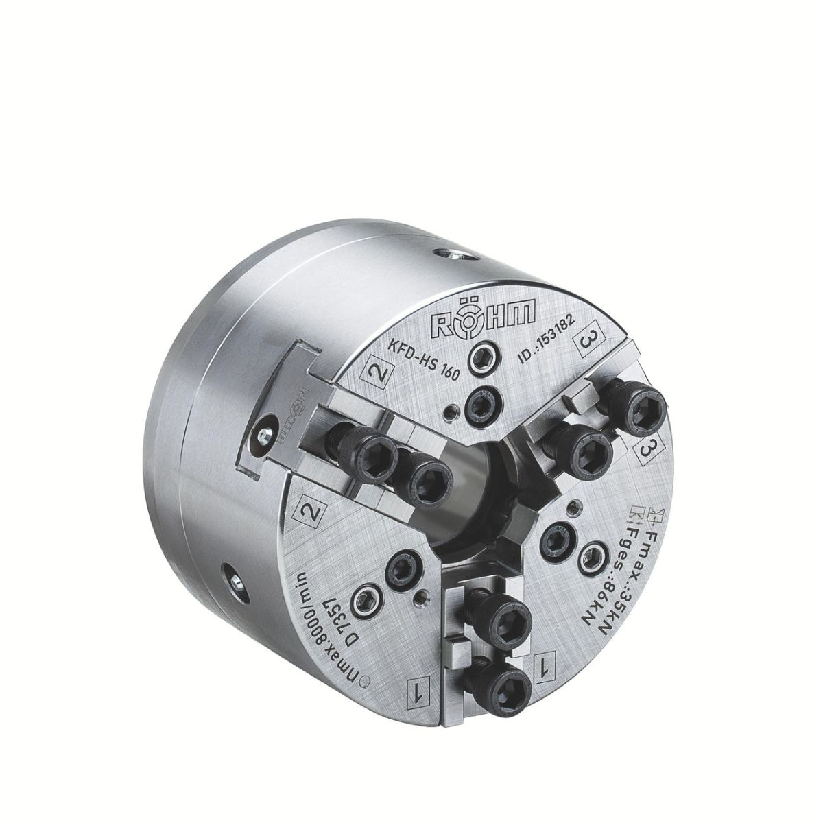 Kraftspannfutter KFD-HS 200, 3-Backen, Kreuzversatz, ISO 702-I