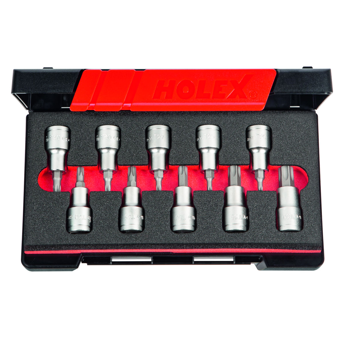 Satz Schraubendreher-Einsätze für Torx® 1/2 Zoll-Vierkant 10-teilig, Anzahl Einsätze: 10