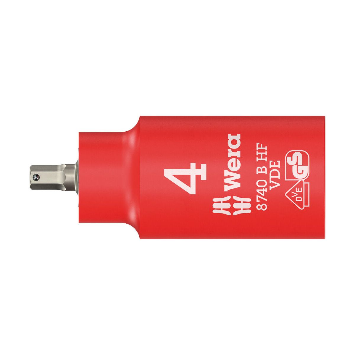 8740 B VDE HF Zyklop Bitnuss, isoliert, mit 3/8″-Antrieb, mit Haltefunktion für Innensechskantschrauben, 4 x 55 mm