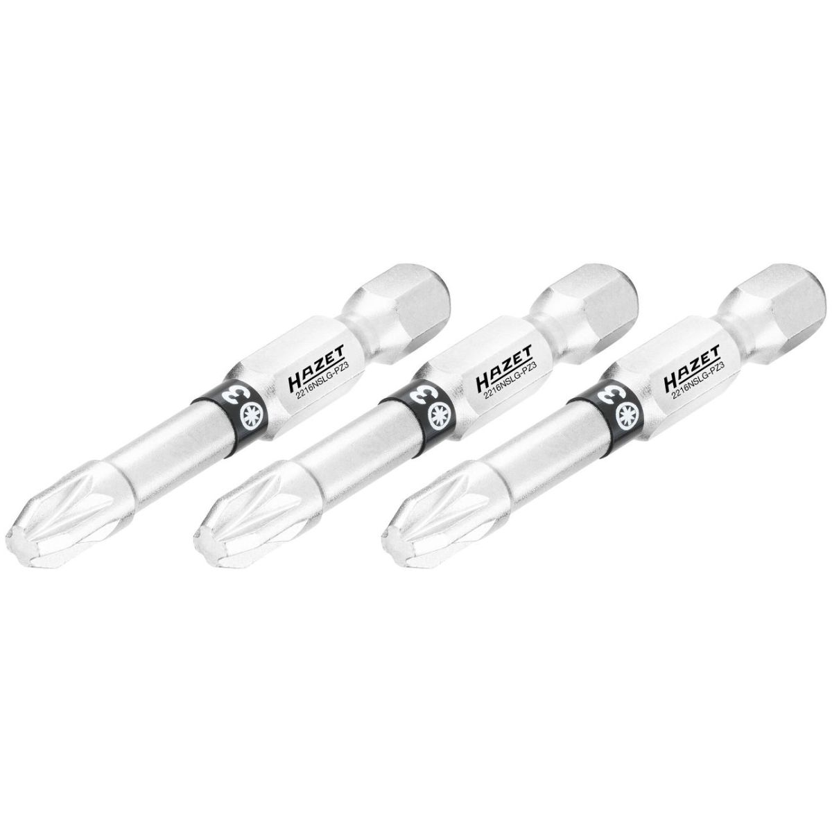 Bit ∙ 1/4 Zoll (6,3 mm) Sechskant massiv ∙ Pozidriv Profil PZ ∙ 3-teilig ∙ SW PZ3