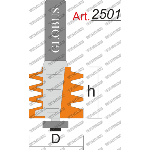 Фреза ГЛОБУС 2501 кромочная фигурная с нижним подшипником D33 h40 d8