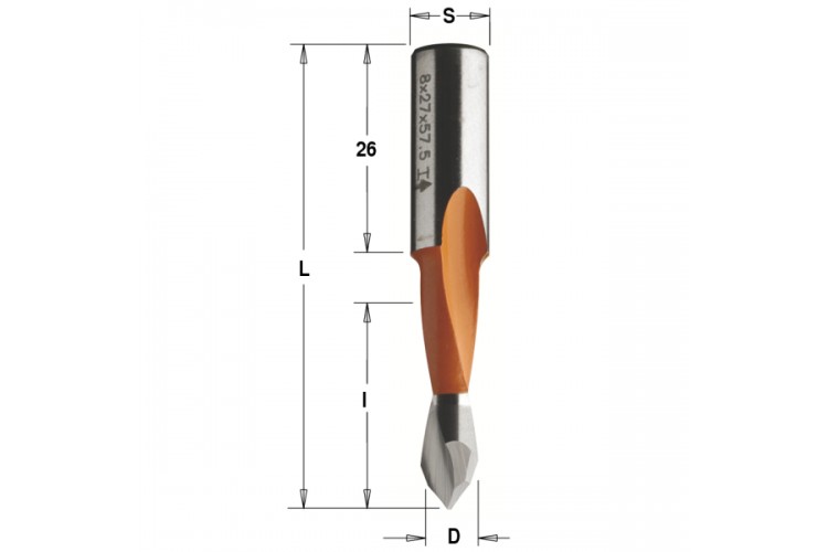 Сквозные свёрла L=57.5 S=Ø10x26