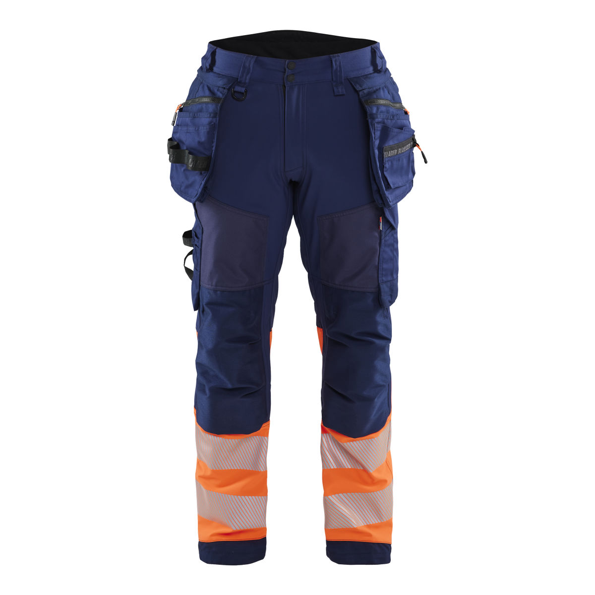 High Vis Arbeitshose Softshell Marineblau/Orange D116, marineblau / orange