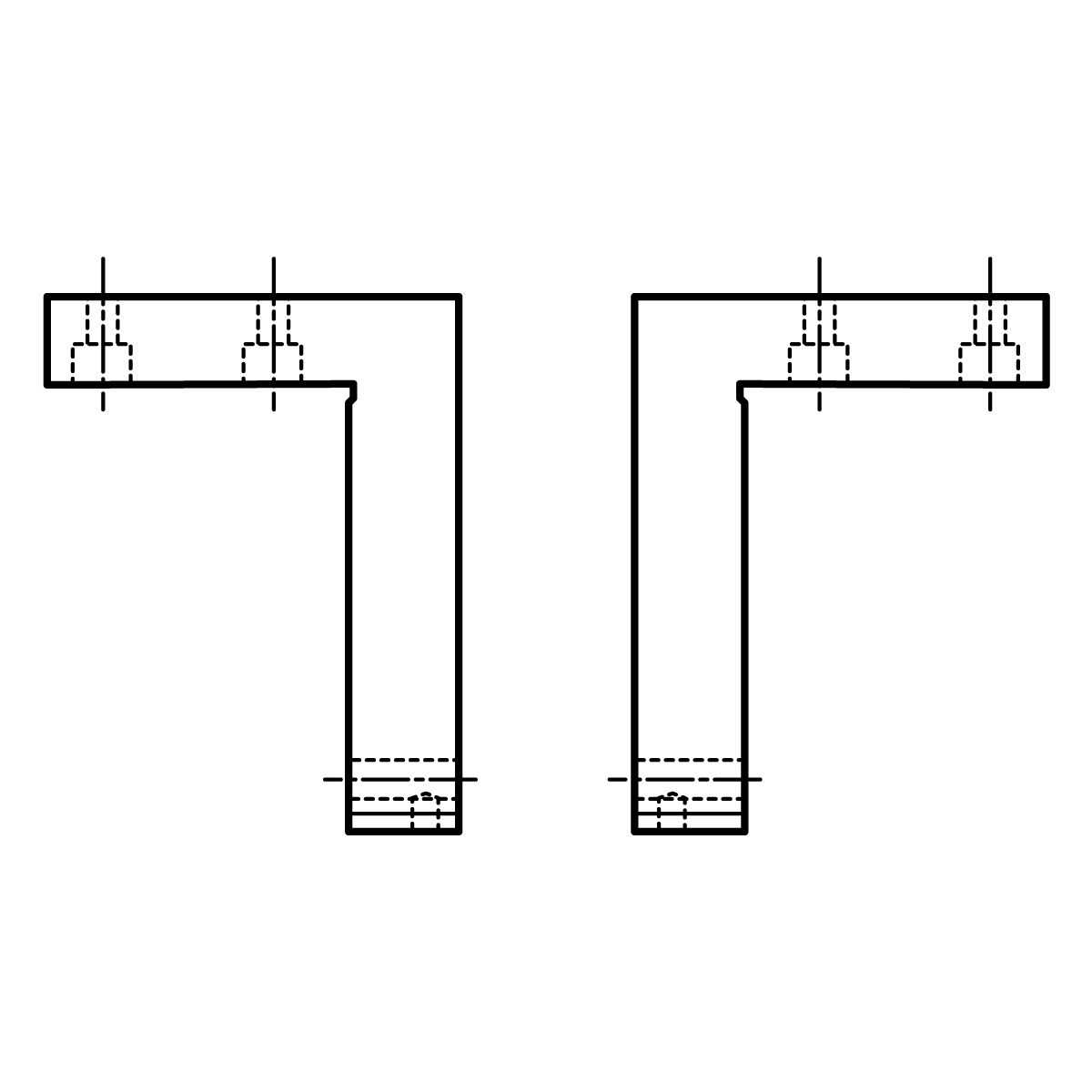 Messarm-Paar mit Bohrung ⌀ 3,5 mm, Ausladung: 25mm