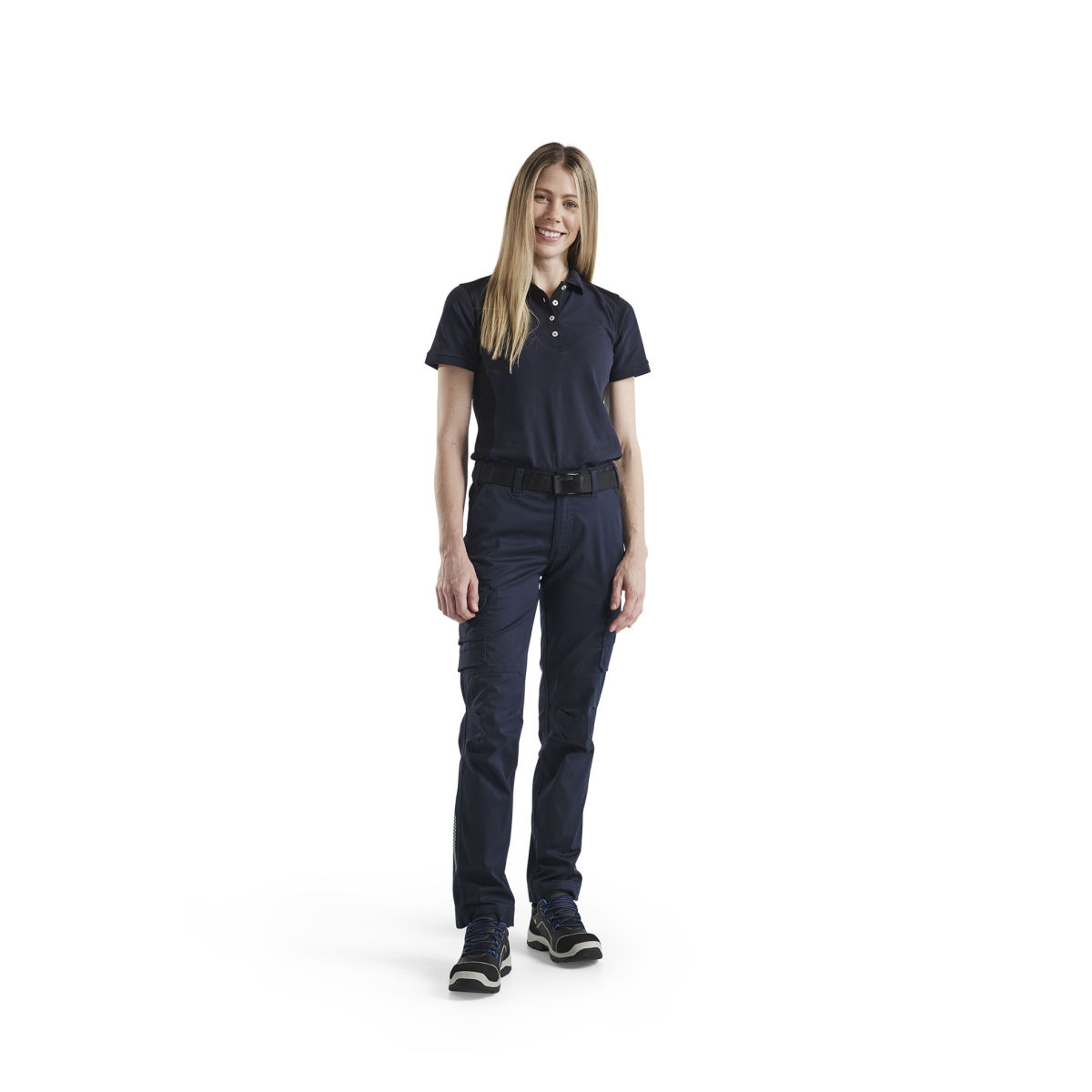 Damen Industrie Arbeitshose Stretch Dunkel Marineblau/Schwarz C48, marineblau / schwarz