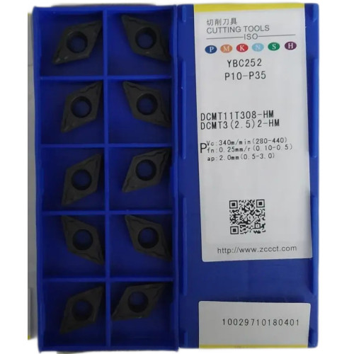 Пластини ZCC-CT DCMT11T308-HM YBC252 токарні односторонні