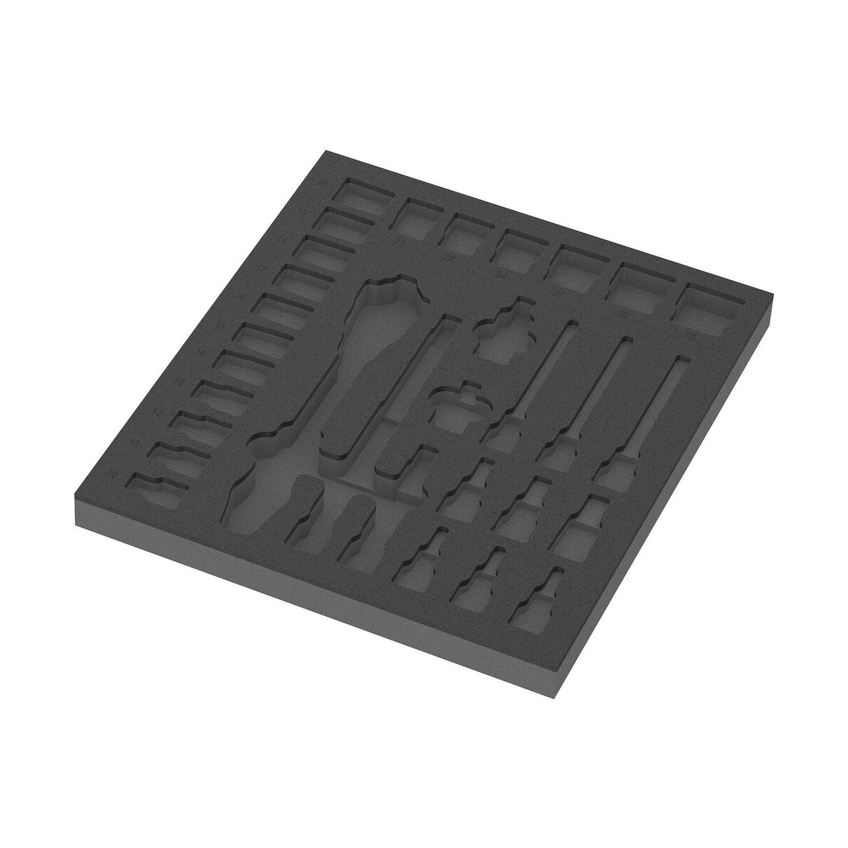 9822 Schaumstoffeinlage 8000 C Zyklop Knarre 1/2″ Set 1, ohne Werkzeug, 344 x 30 x 392 mm