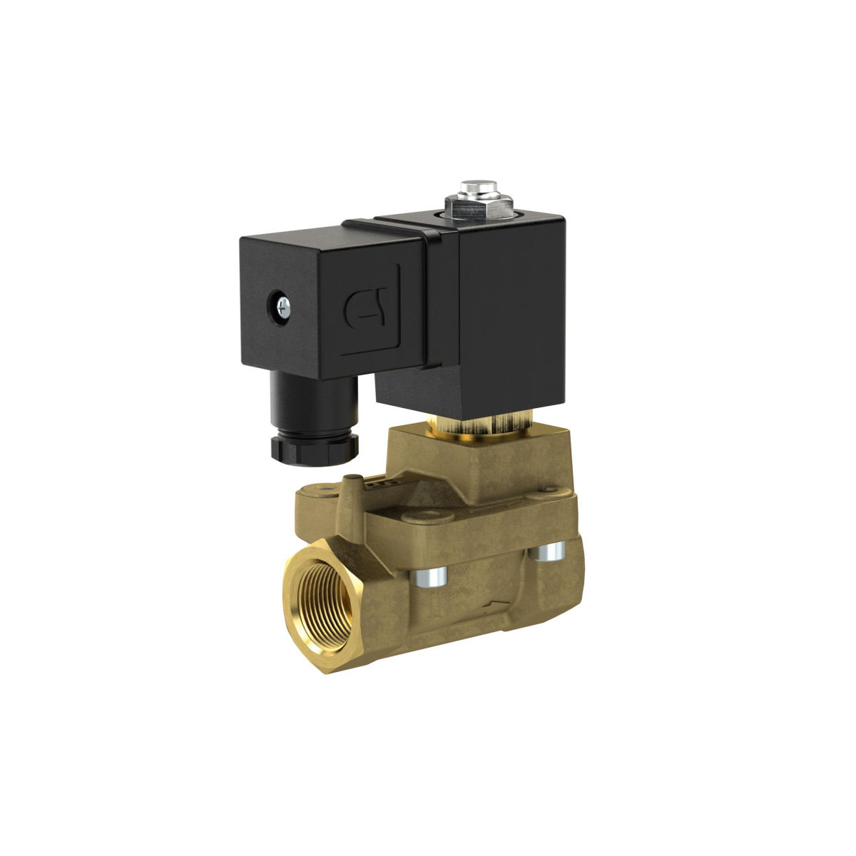 2/2-Wege-Magnetventil, NO, Messing, G 1 1/2, DN40, PN 0, 5-10, FPM, vorgesteuert, 24V DC