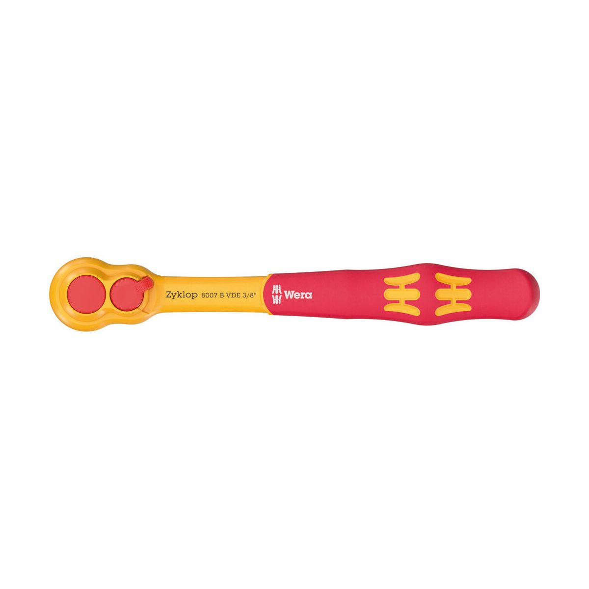 8007 B VDE Zyklop Knarre, isoliert, mit Umschalthebel, mit 3/8″-Antrieb, 3/8″ x 222 mm