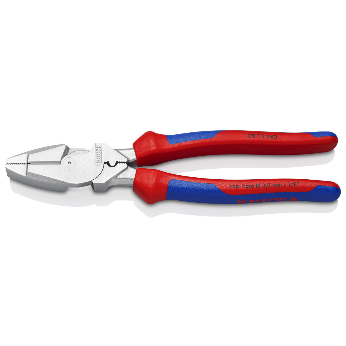 Kraft-Kombizange ″Lineman's Pliers″ amerikanisches Modell mit Mehrkomponenten-Hüllen verchromt 240 mm