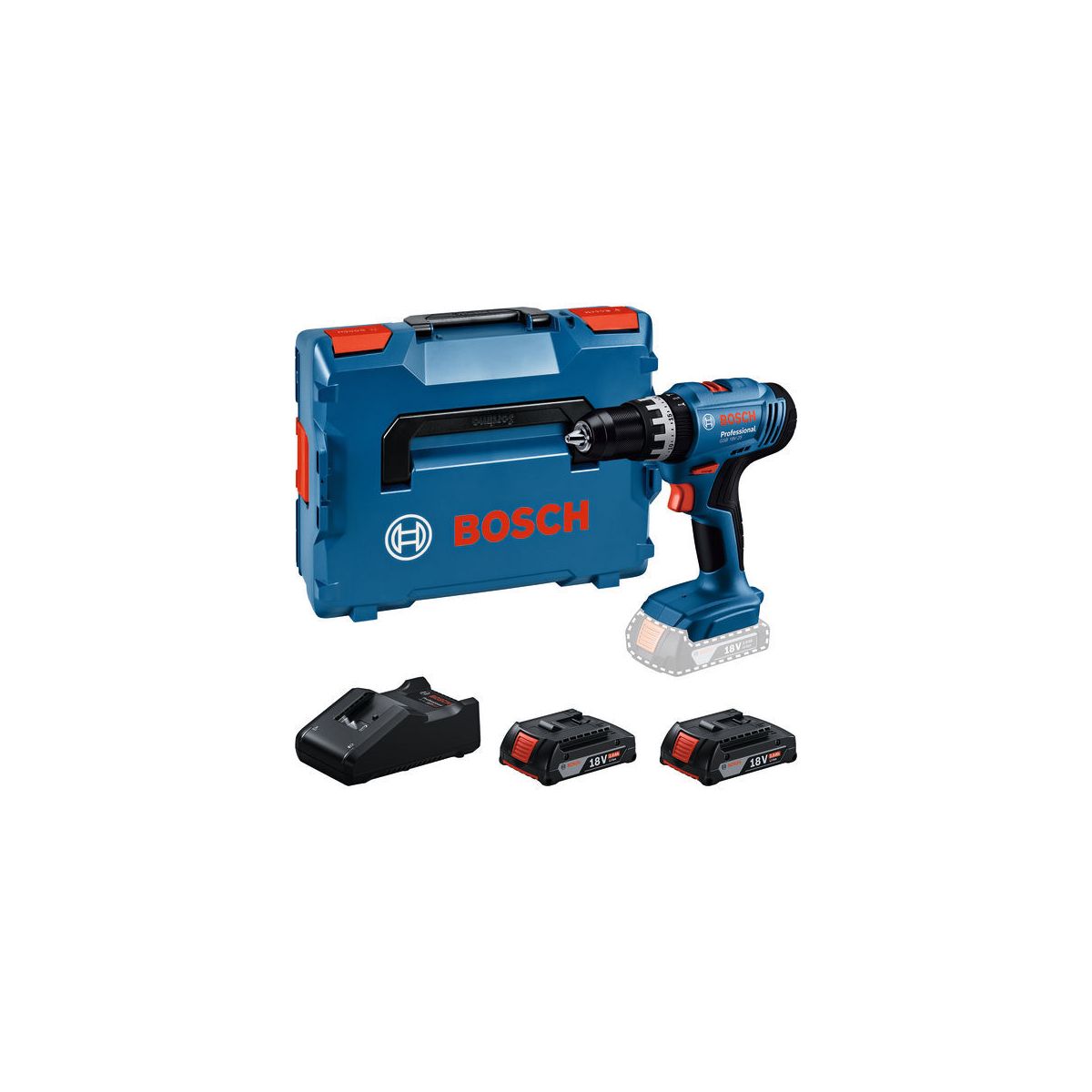 Akku-Schlagbohrschauber GSB 18V-25, 2 x Akku GBA 18V 2.0Ah in L-BOXX