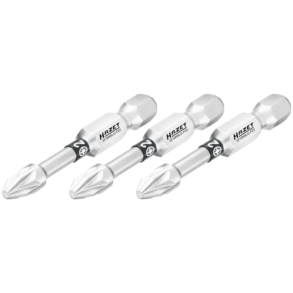 Bit ∙ 1/4 Zoll (6,3 mm) Sechskant massiv ∙ Pozidriv Profil PZ ∙ 3-teilig ∙ SW PZ2